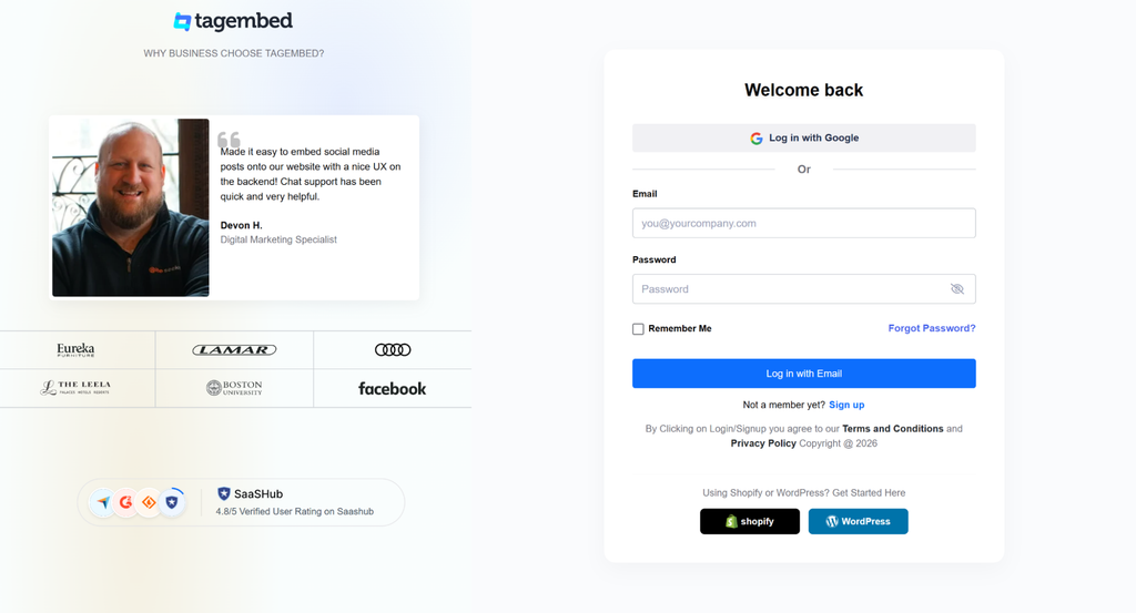 Create An Account With Tagembed