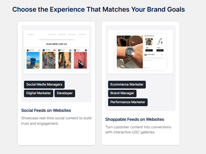 Choose Social Feed on Website