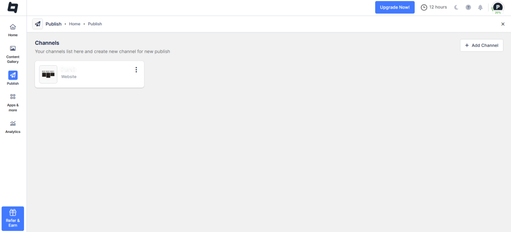 choose website as chennal