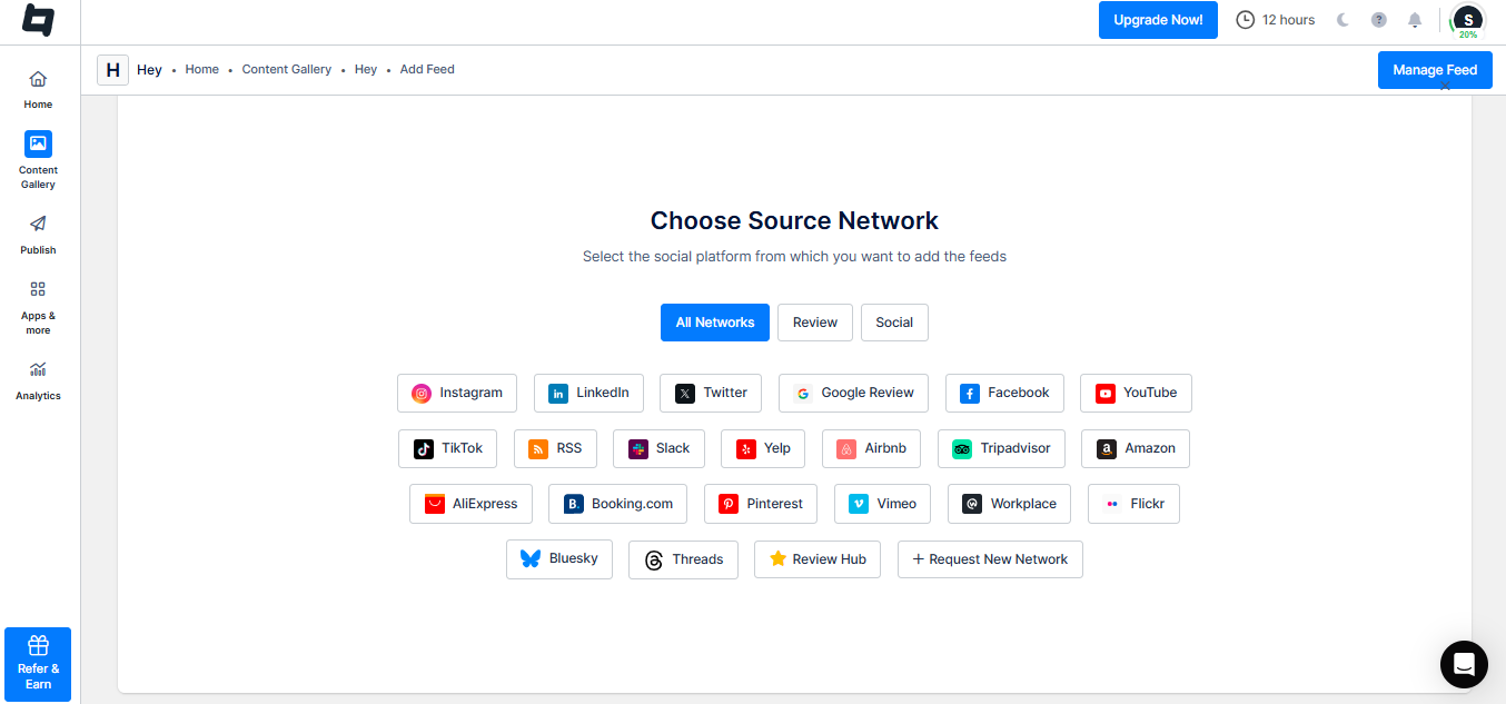 Choose Source Network