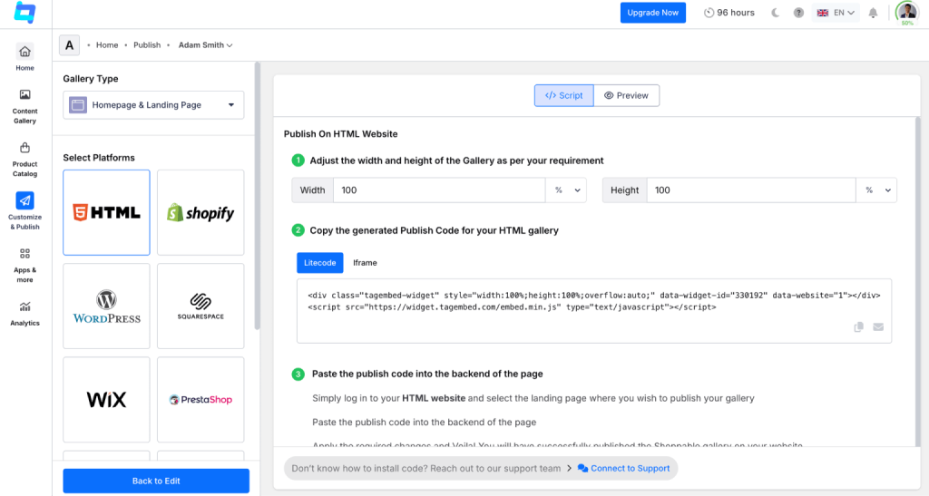Grab the Embed Code