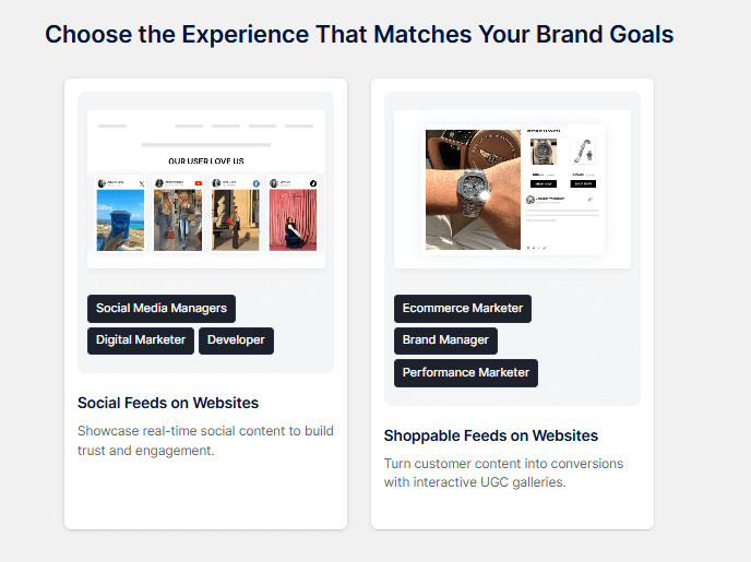 select social media feed