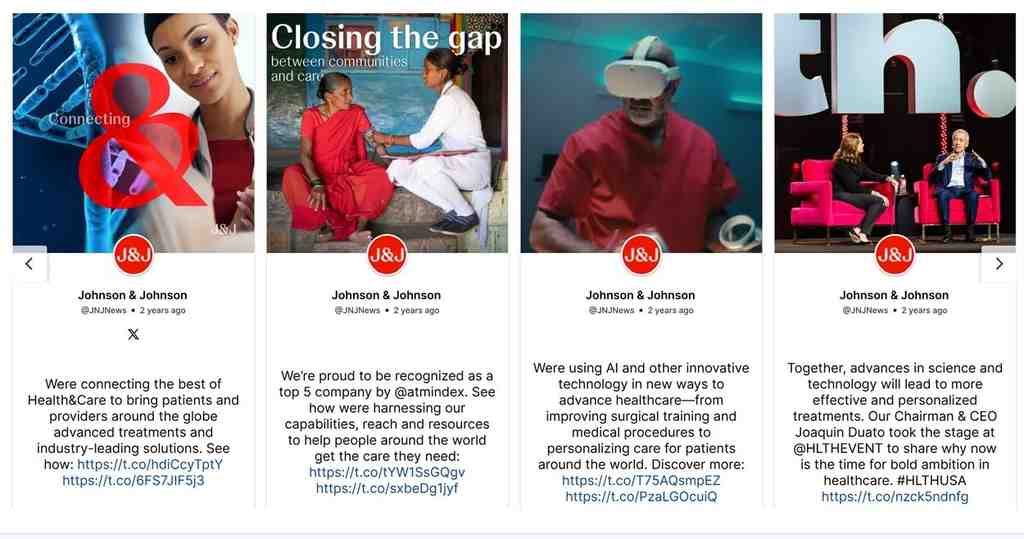 Horizontal column Twitter Feed