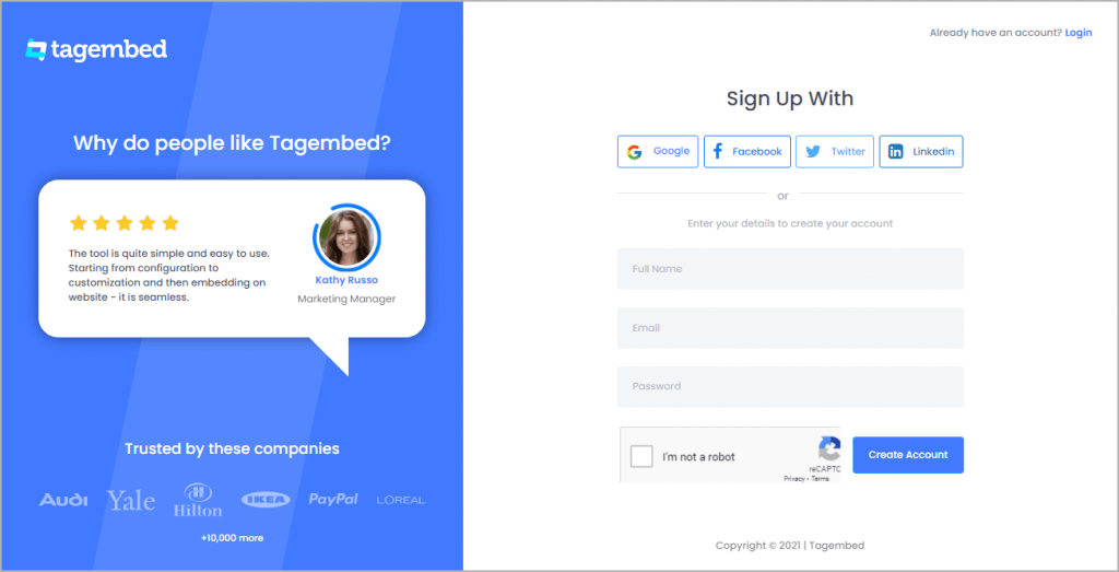 Tagembed Signup