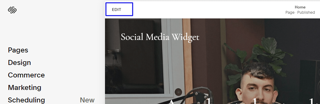 Edit Squarespace to add Instagram feed