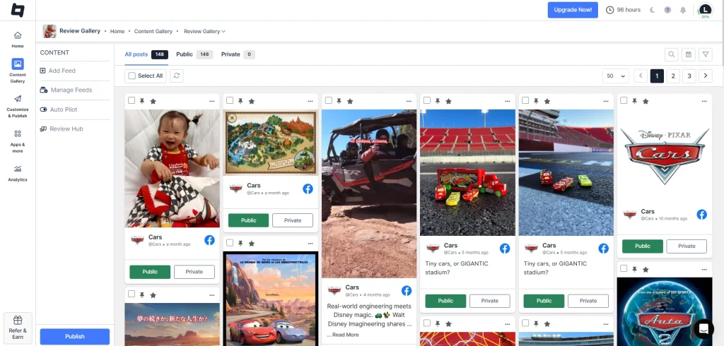 customiz the facebook feed gallery