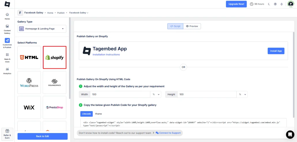 add facebook feed to shopify