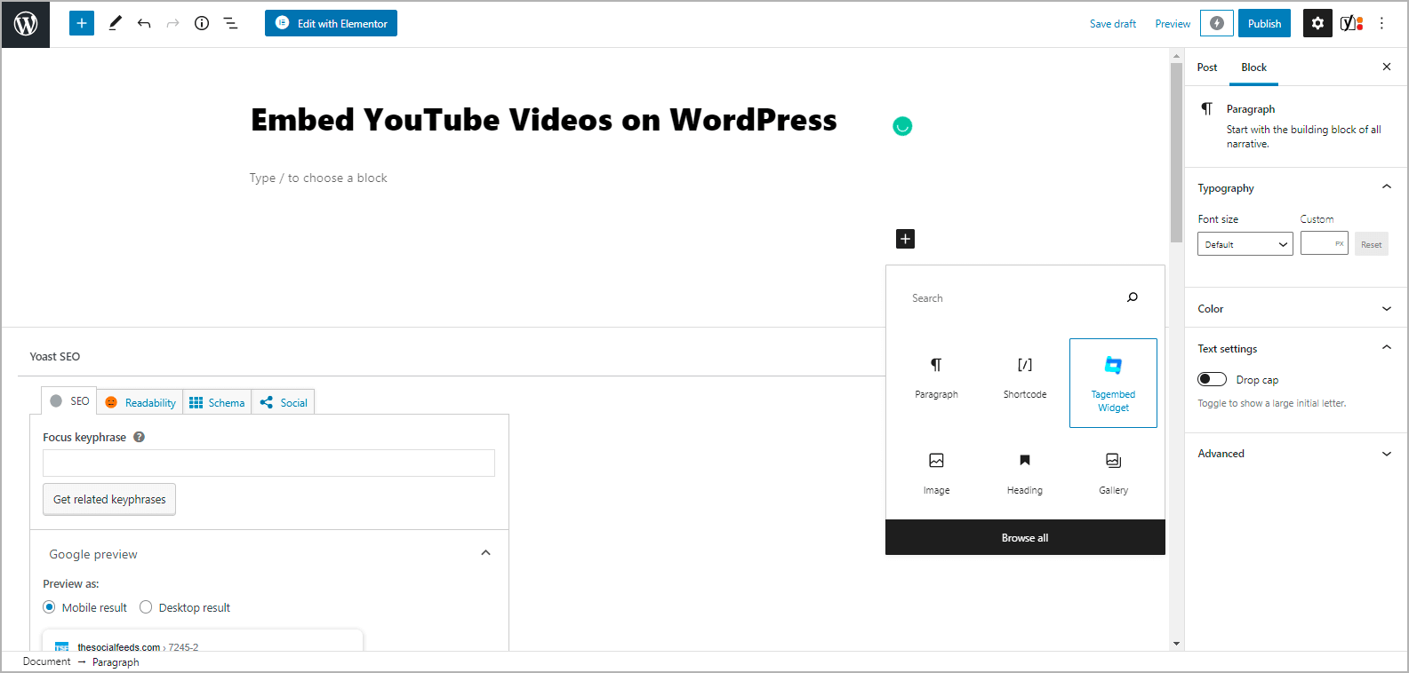 Embed YouTube Video Feed on WordPress