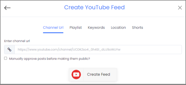 Create YouTube Feed