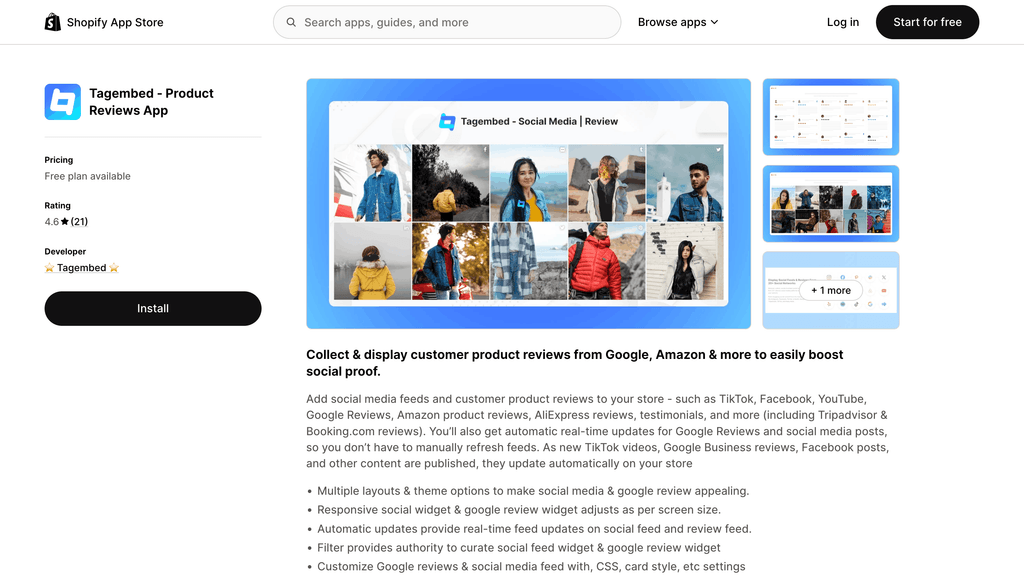 shopify tagembed app
