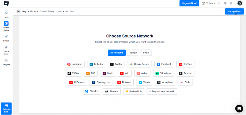 Choose Source Network