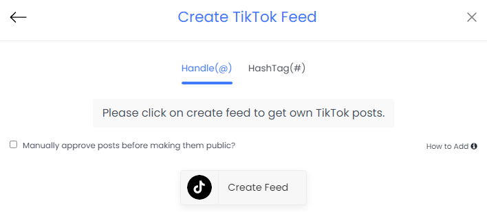 create tiktok feed