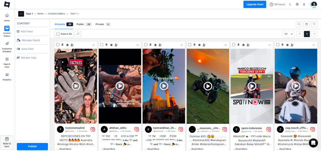 customize and publish the gallery