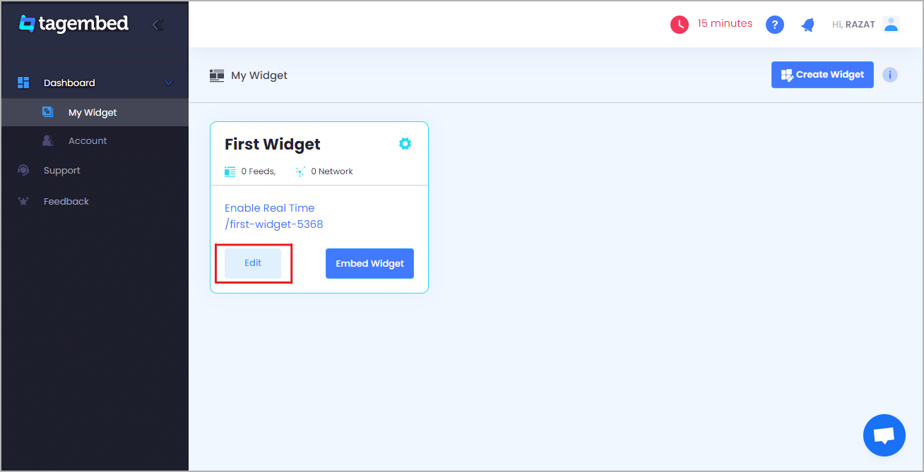 create a widget