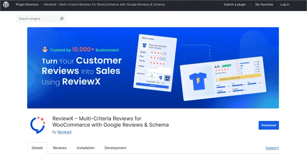 ReviewX WP plugin