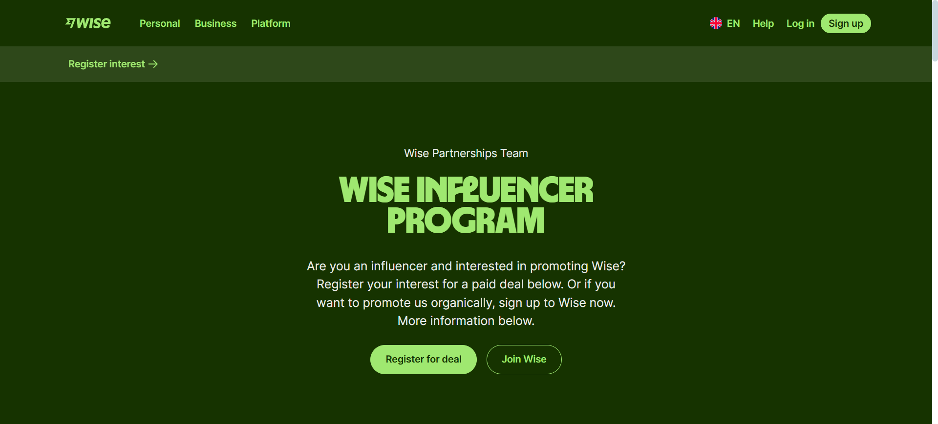 Wise affiliate program