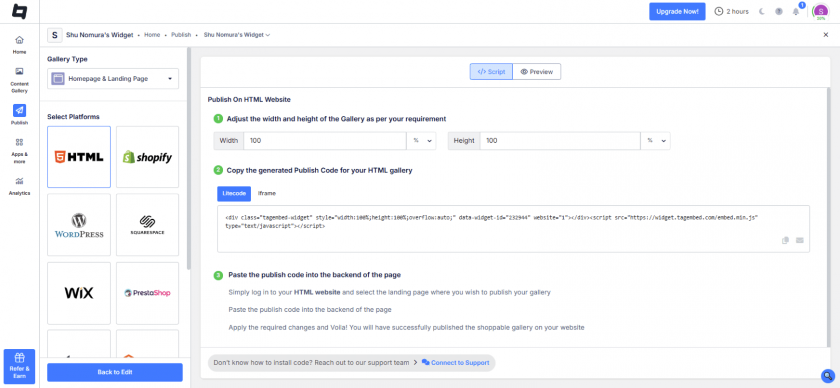 generate code to embed linkedin feed