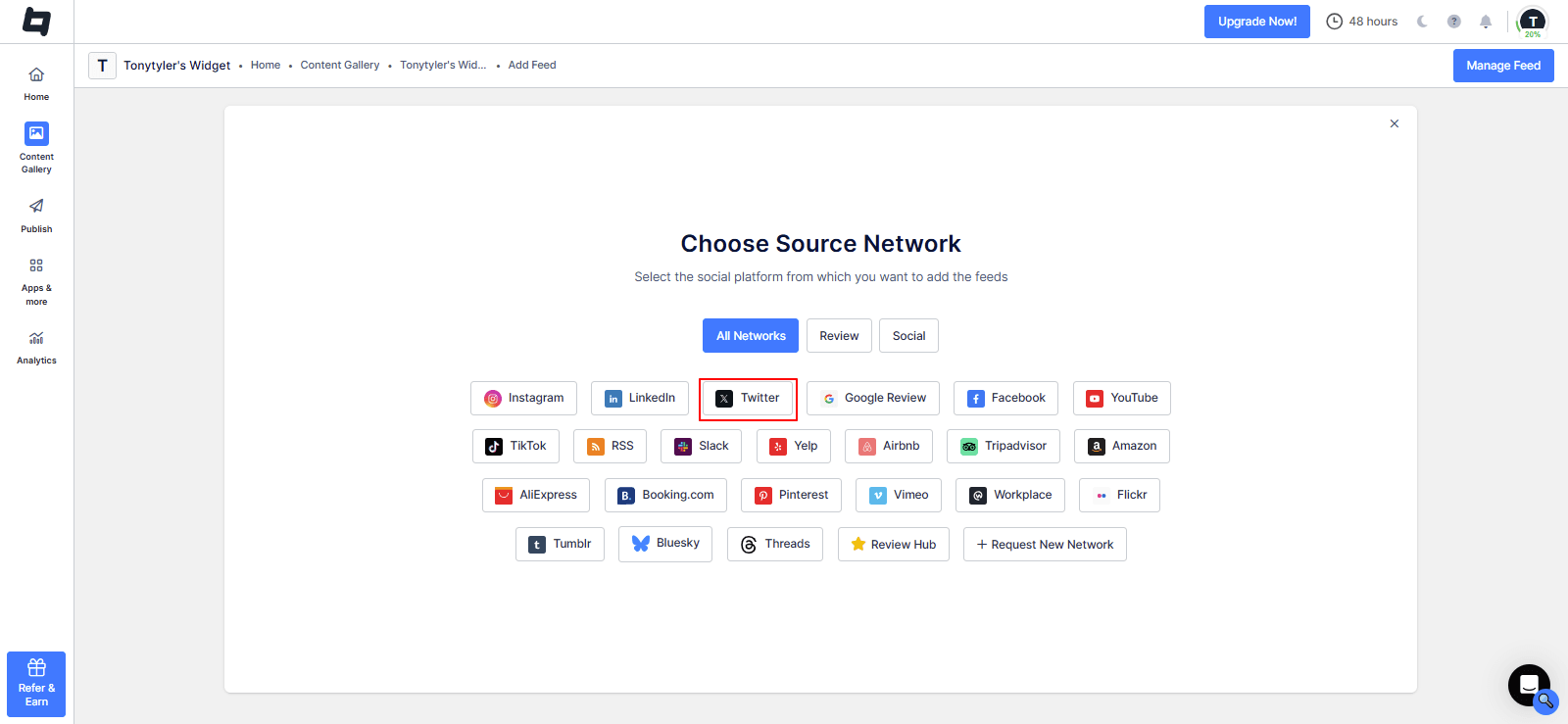 select source twitter