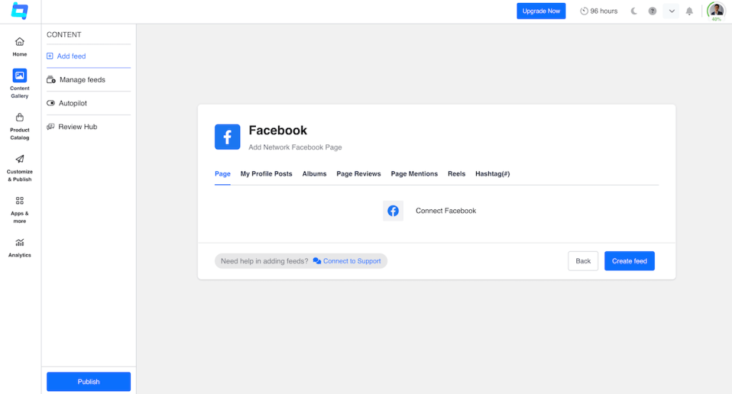 Create Facebook Feed
