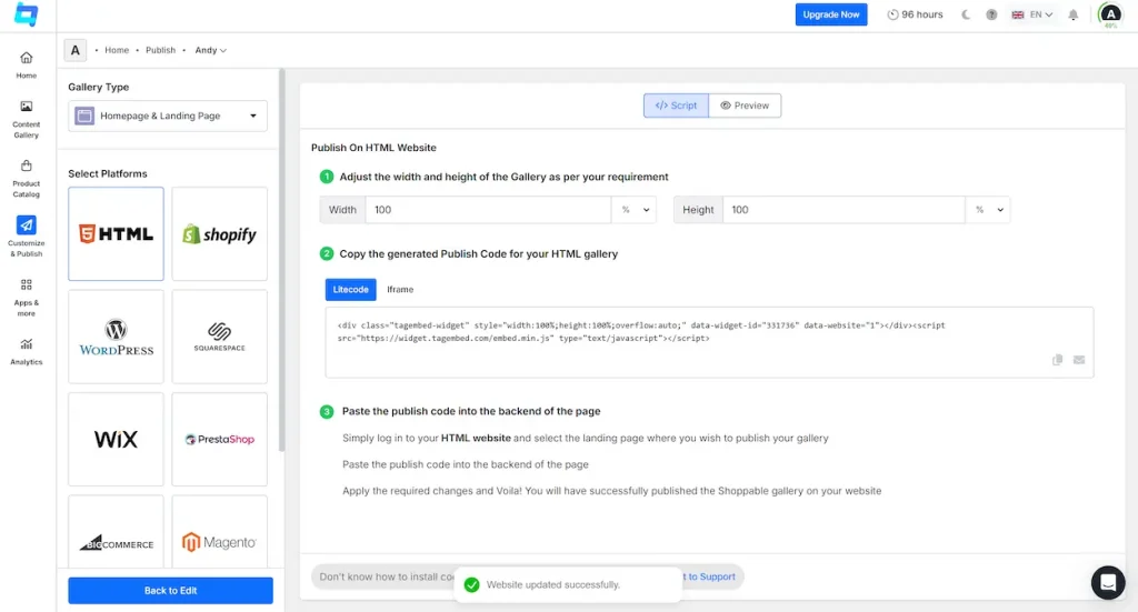 Publish RSS Feed on your Website