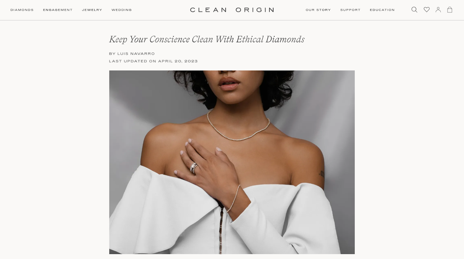 Clean Origin Brand Homepage