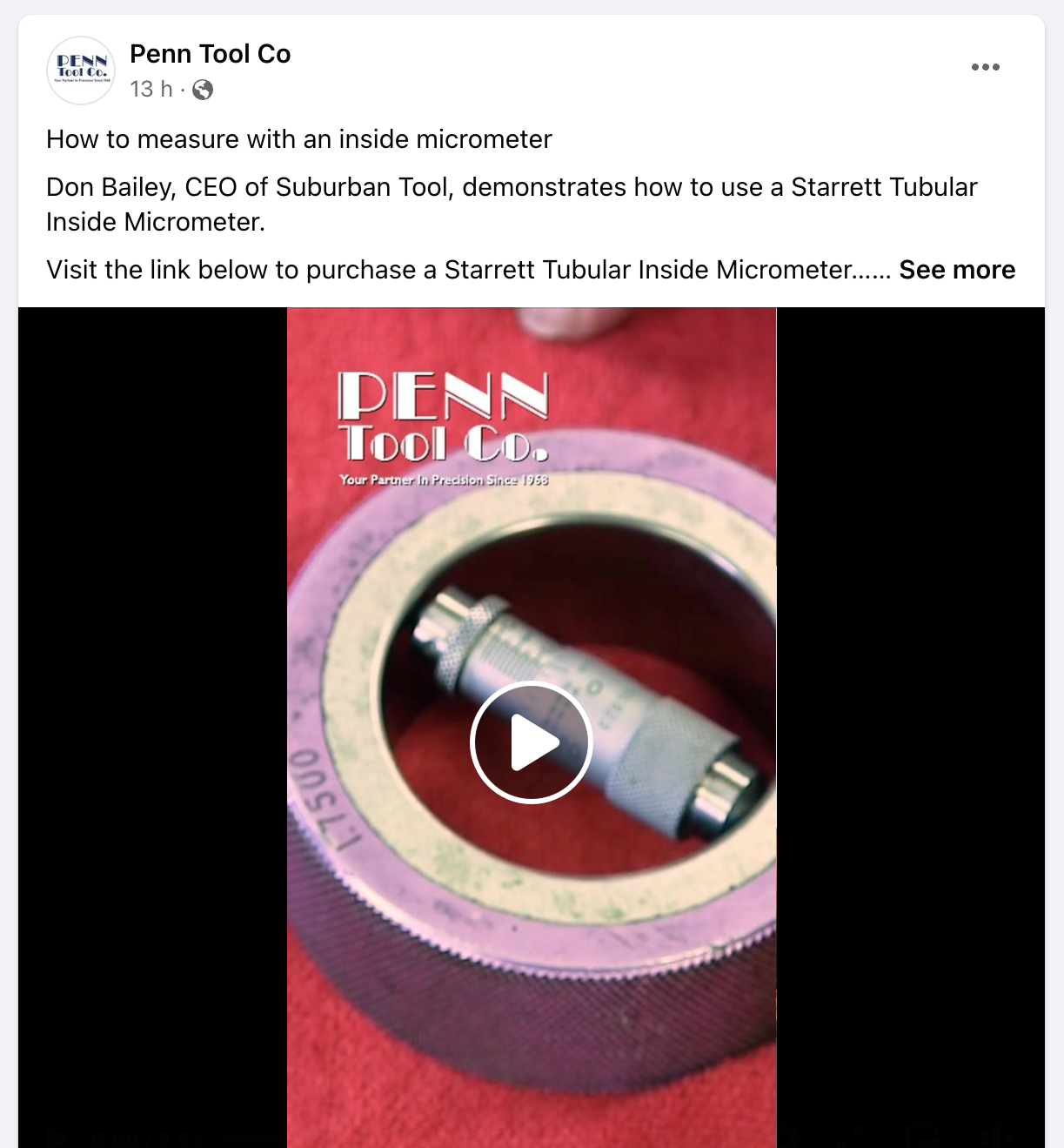 Facebook Page of Penn Tool Co