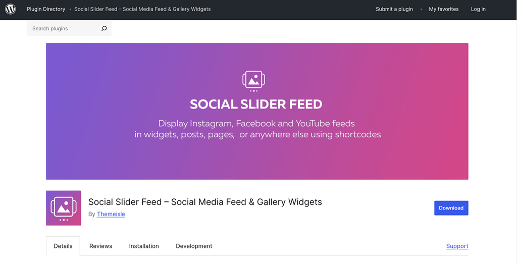 Social Slider Feed