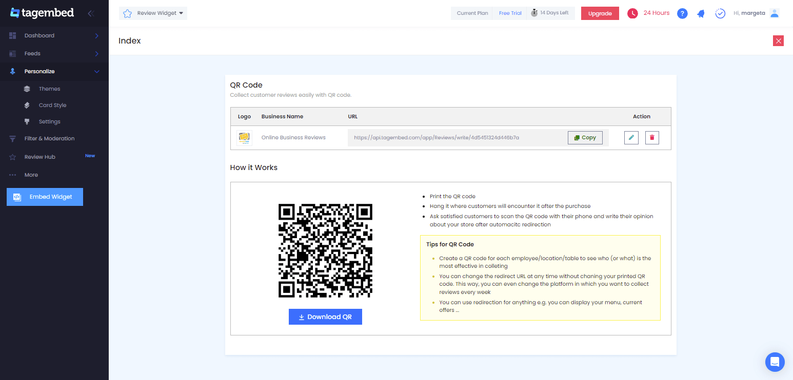 create qr code by tagembed review hub