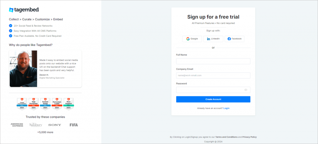 Tagembed Signup