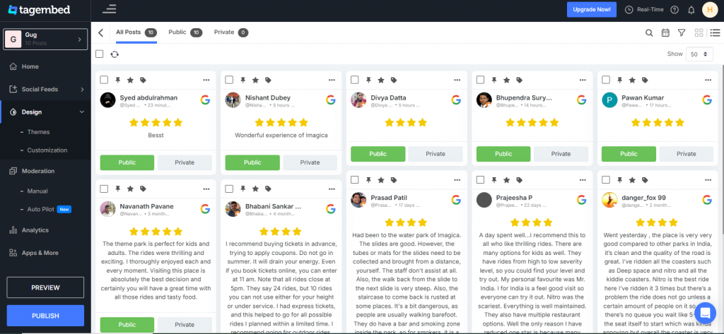 Add Google reviews to the HTML website