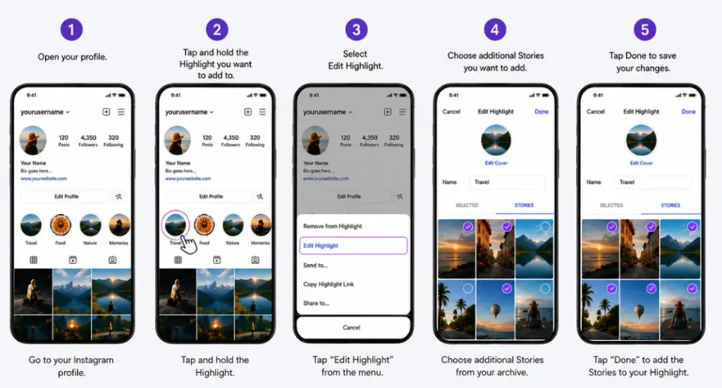 Add New Stories to an Existing Highlight