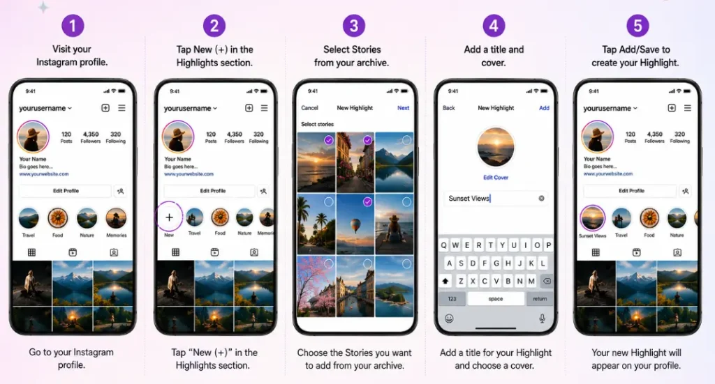 Create a Highlight Directly from Your Profile