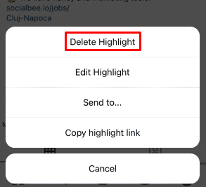 Deleting a Highlight