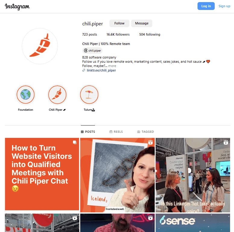 Instagram marketing examples for B2B brands