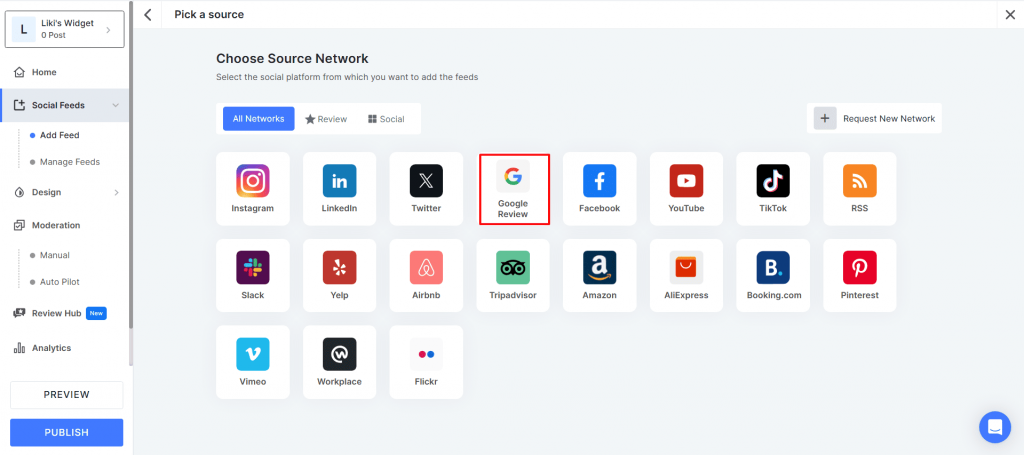 choose your source network