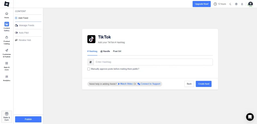 Select your feed type