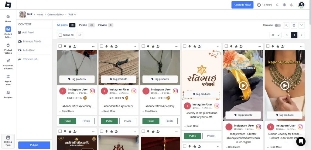 Shoppable Instagram Gallery 
