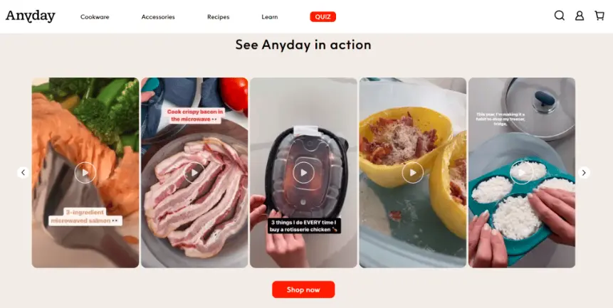 Shoppable Instagram video by Anyday