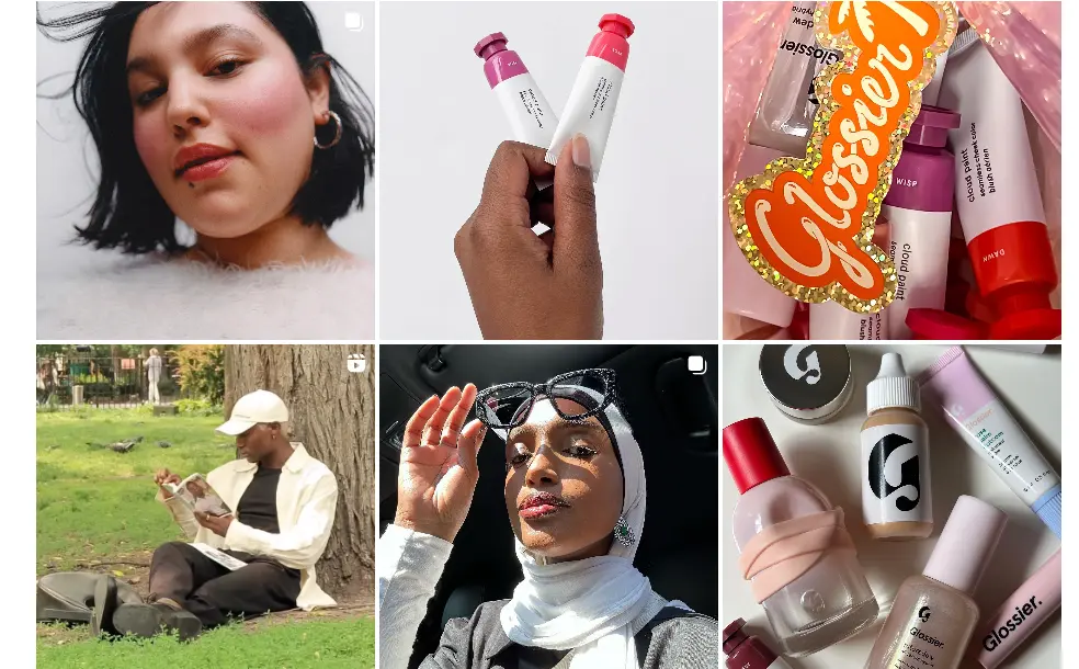 Glossier Shoppable feed