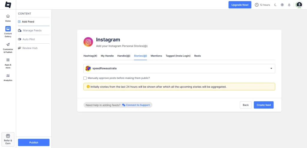 Choose Instagram Stories