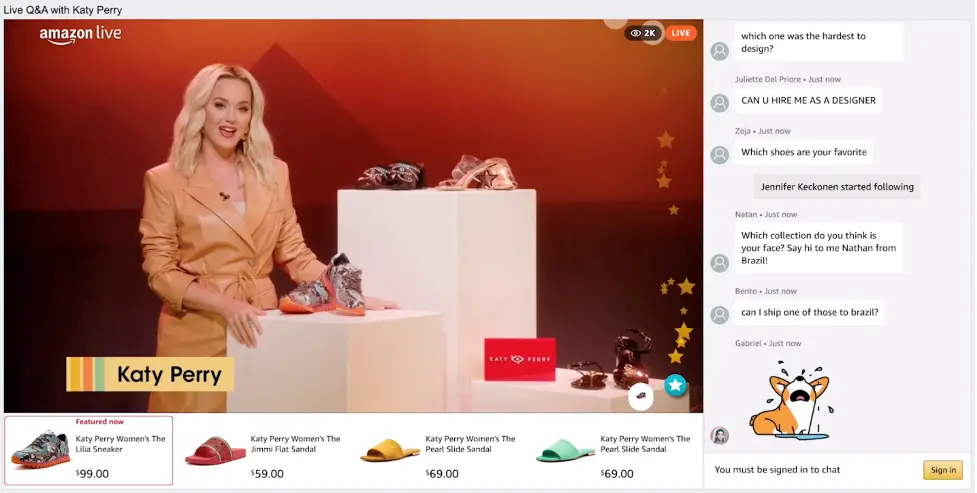 Amazon Shoppable Livestream