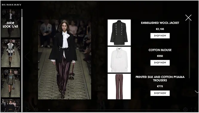 Burberry Shoppable Content