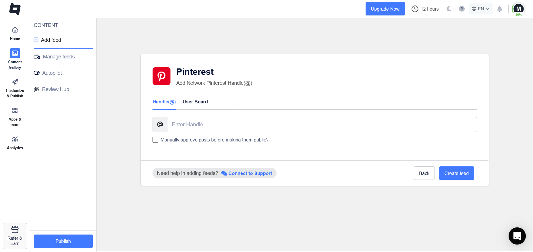 Add Pinterest Content