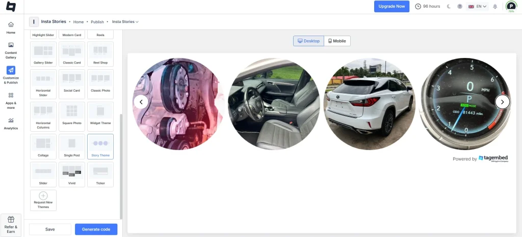 customize social media widget