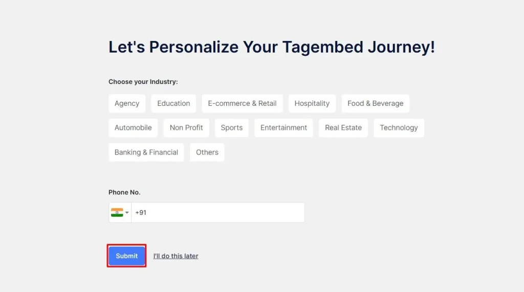 choose industry type