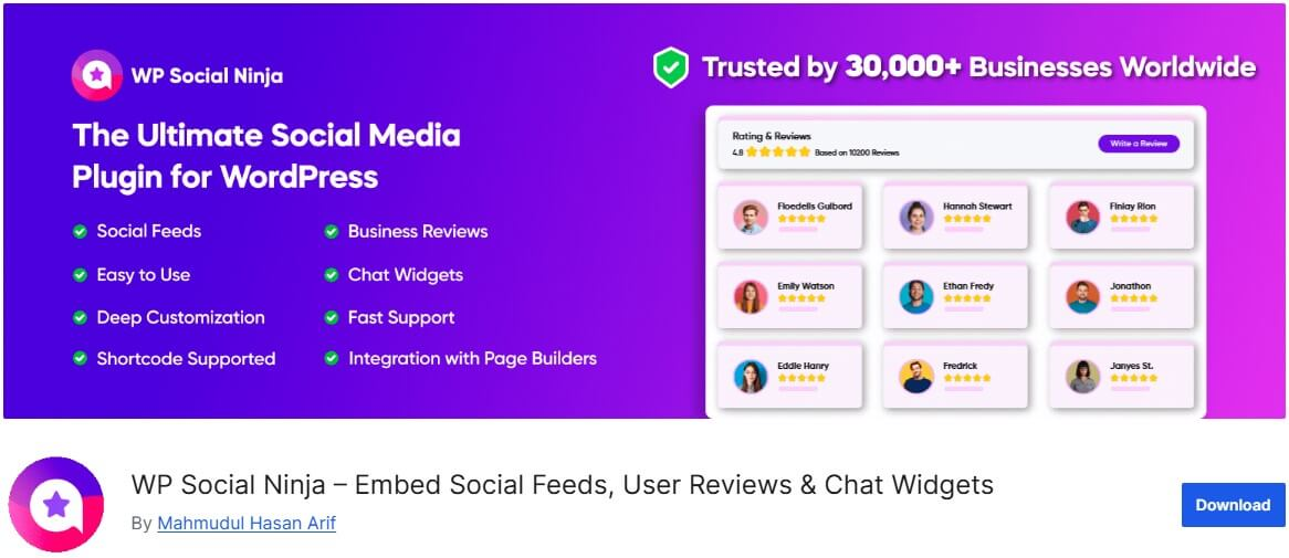 wpsocial ninja linkedin feed plugin