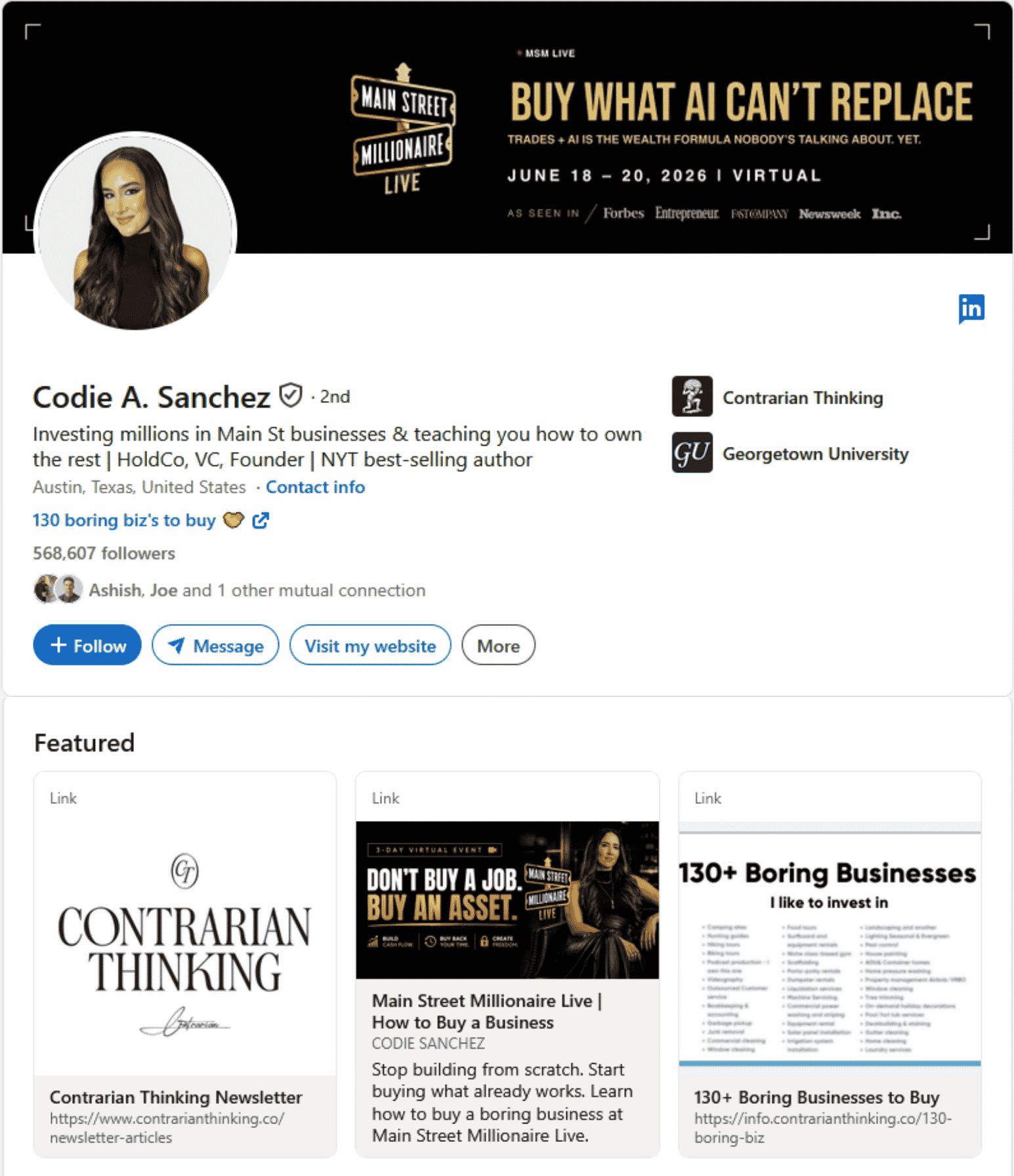 Codie A. Sanchez linkedin profile