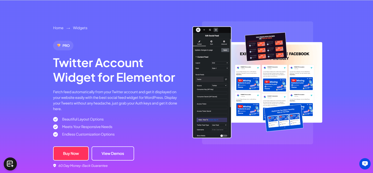 Twitter feed wordpress plugin addon for elementor