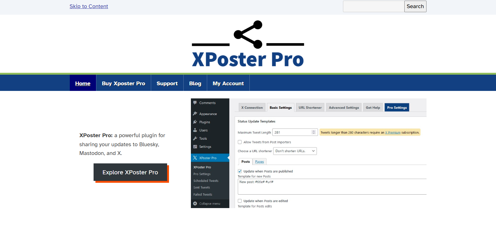 Xposter wordpress plugin for Twitter