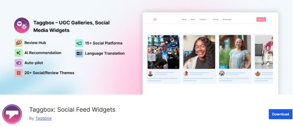 Taggbox wordpress Twitter feed plugin